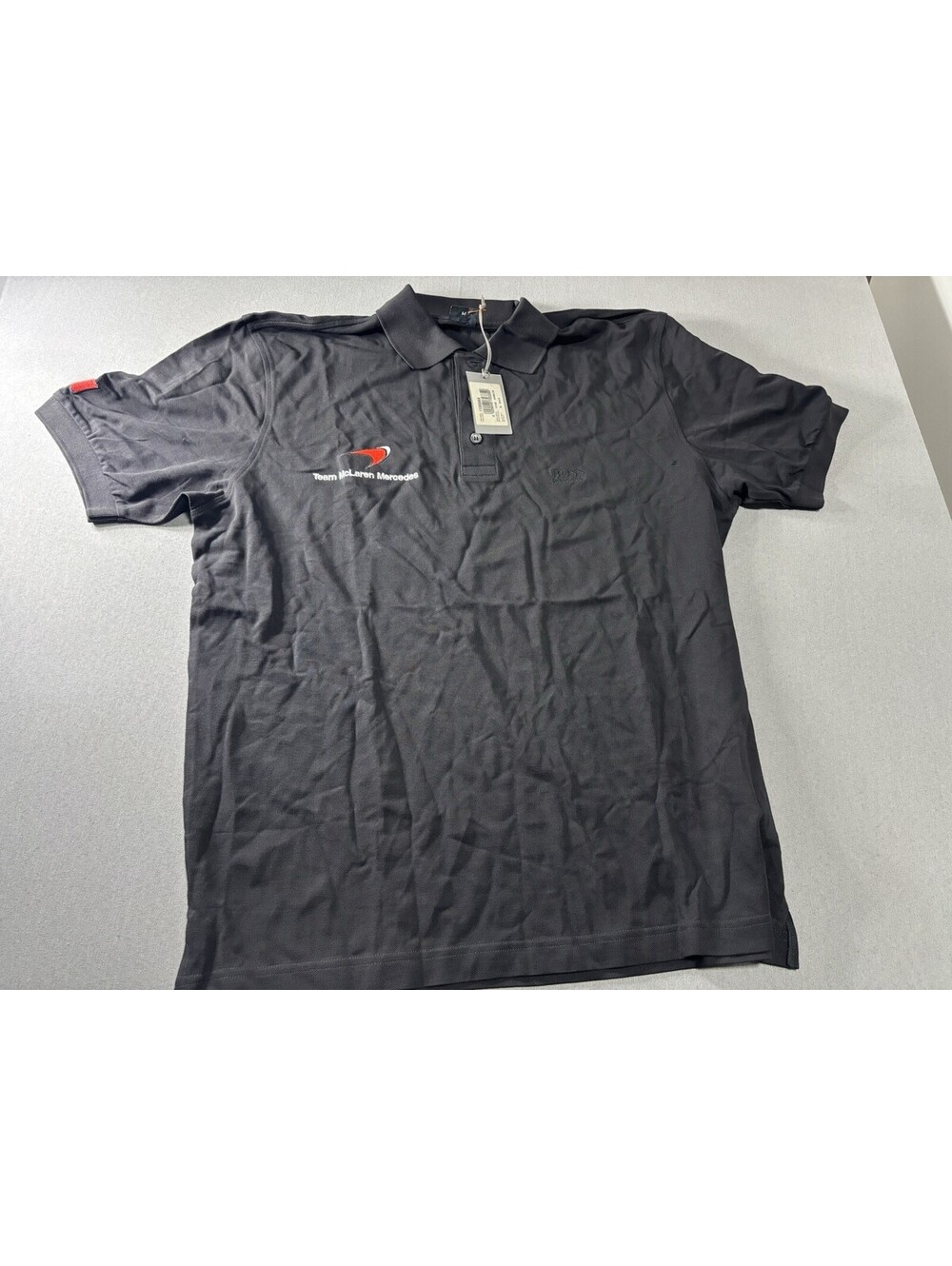 Boss Hugo Boss Polo Shirt Mens Medium Grey McLaren Mercedes Racing Formula 1